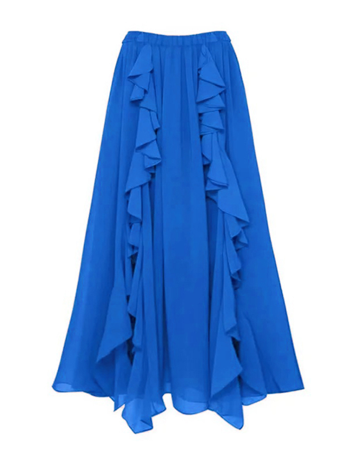 Deep V Red Cutout One Piece Swimsuit and Skirt