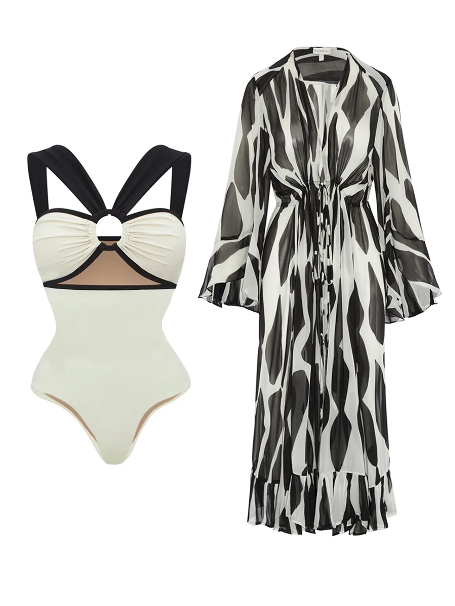 Sexy Zebra Print Bikini and Cover-up