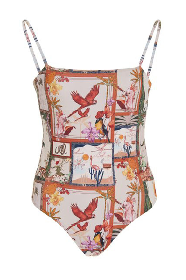 Print One-Piece Swimsuit