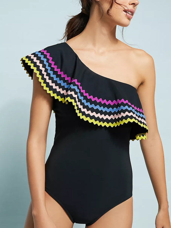 Fashion Ruffle Sexy One Piece Swimsuit