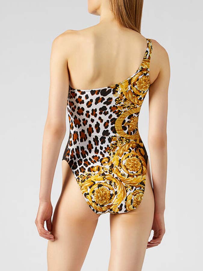One-Shoulder Print Fashion One-Piece Swimsuit