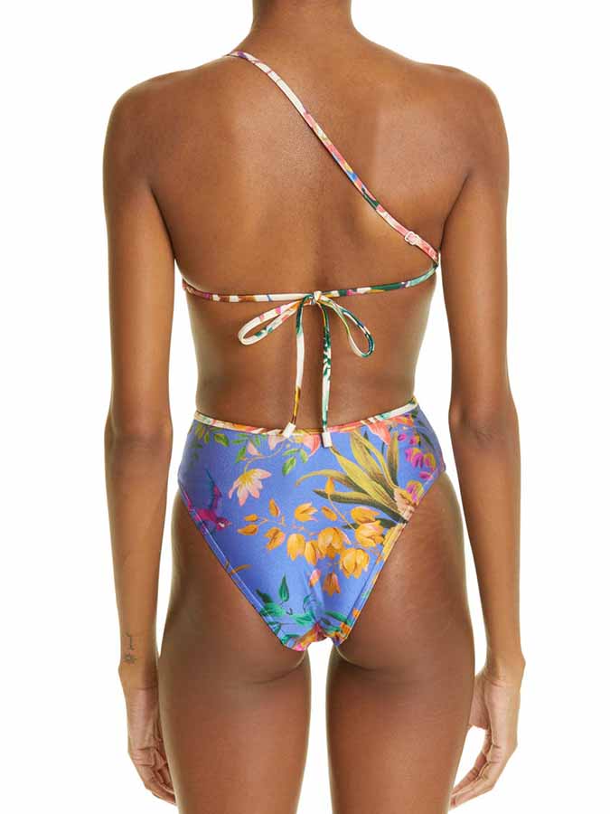 Floral Cutout One-Shoulder One-Piece Swimsuit