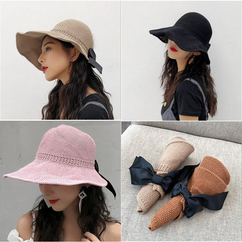Solid Color Sunscreen Straw Woven Breathable Adjustable Hat