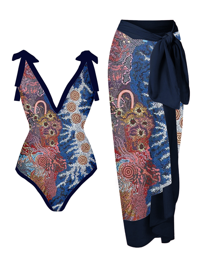 Art Print One Piece Swimsuits and Cover Up