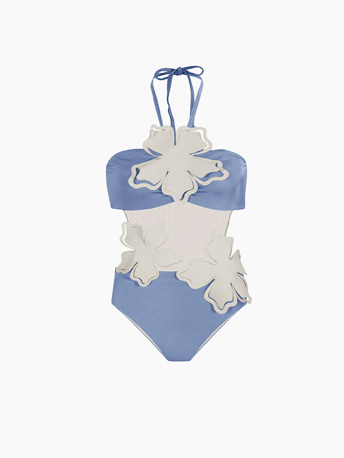 3D Petal Stitching One-Piece Swimsuit