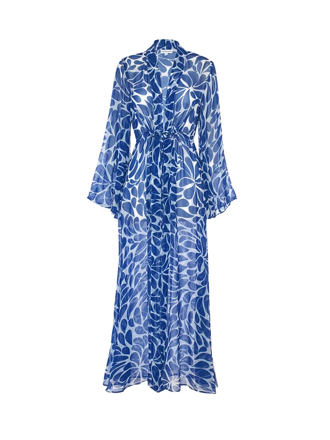 Bandeau Printed One Piece Swimsuit With Belt and Cover Up