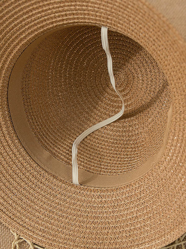 Sunscreen Straw Bow-Knot Woven Breathable Foldable Beach Hat