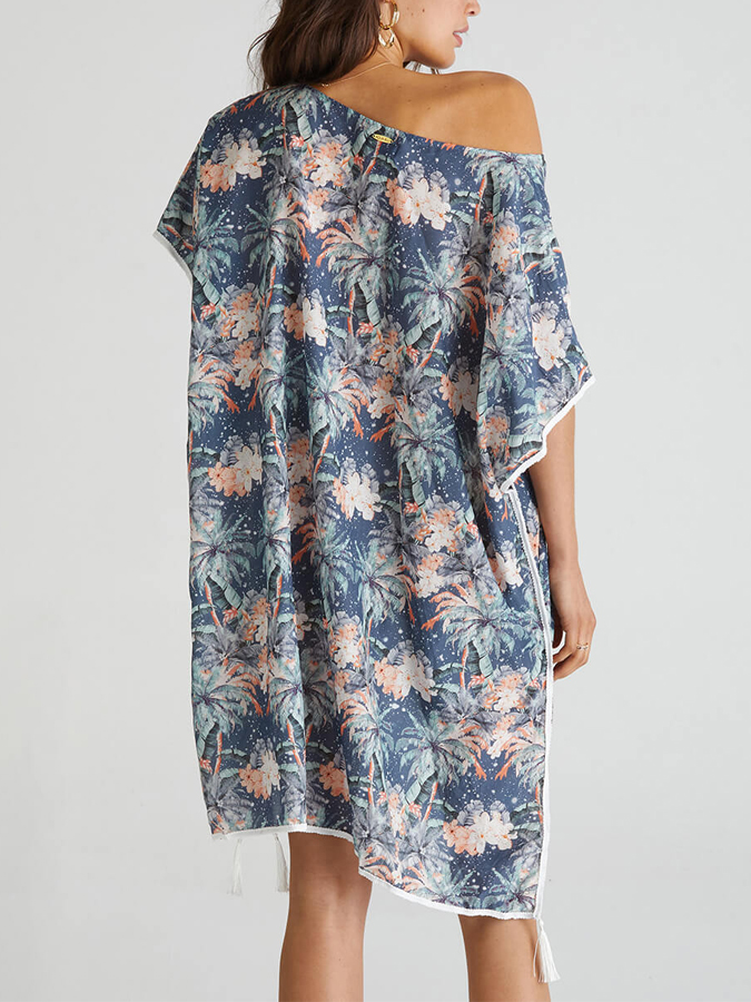 Vintage Botanical Print One-Piece Swimsuit And Cover up