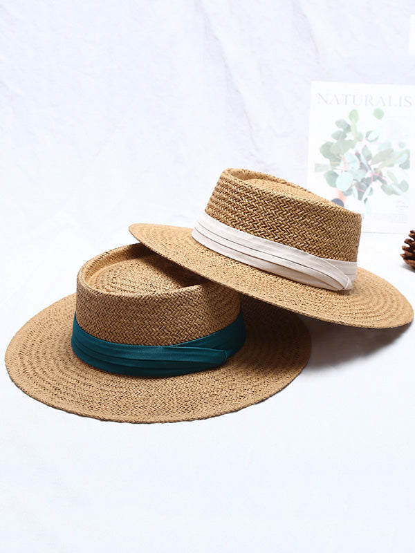 Leisure Sun-Protection Flat Straw Hat