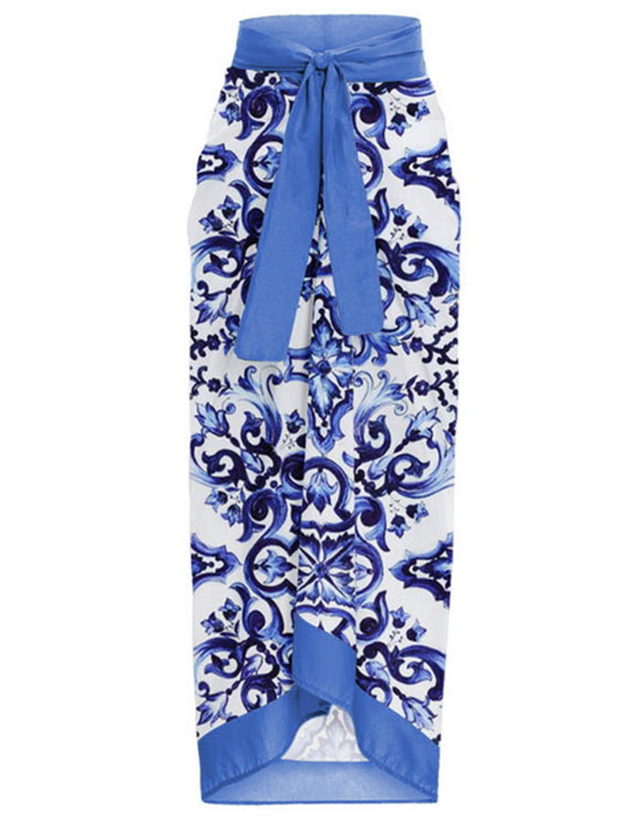 Fashion Colorblock Print Swimsuit