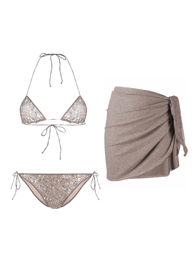 Sequin Sexy Bikini And Cover Up