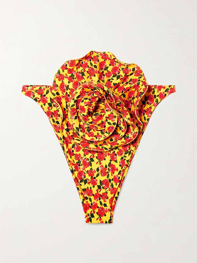 Embellished Floral-Print Bikini