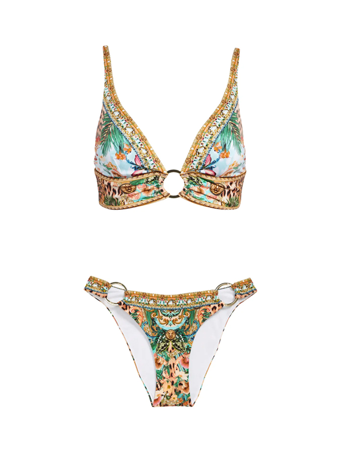 Vintage Court Floral Print Bikini And Cover up