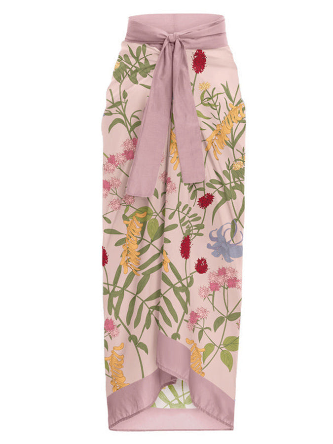 One-Shoulder Ruffled Printed Swimsuit Set