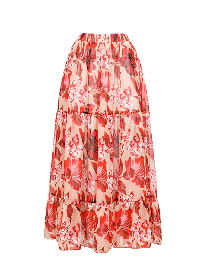 Fashion Print One-Shoulder Ruffle One-Piece Swimsuit