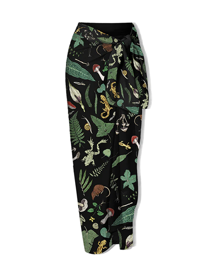 Mushroom Forest Printed Halter One Piece And Skirt