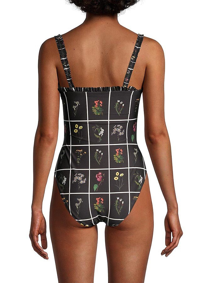 Black Print Fashion One Piece Swimsuit