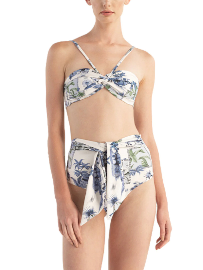 Vintage Floral Print Ruffle One Piece Swimsuit And Cover Up