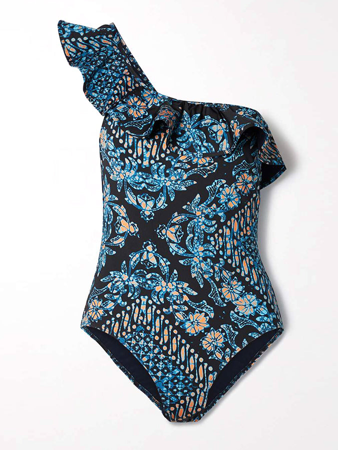 Fashion Vintage Print One Piece Swimsuit and Cover Up