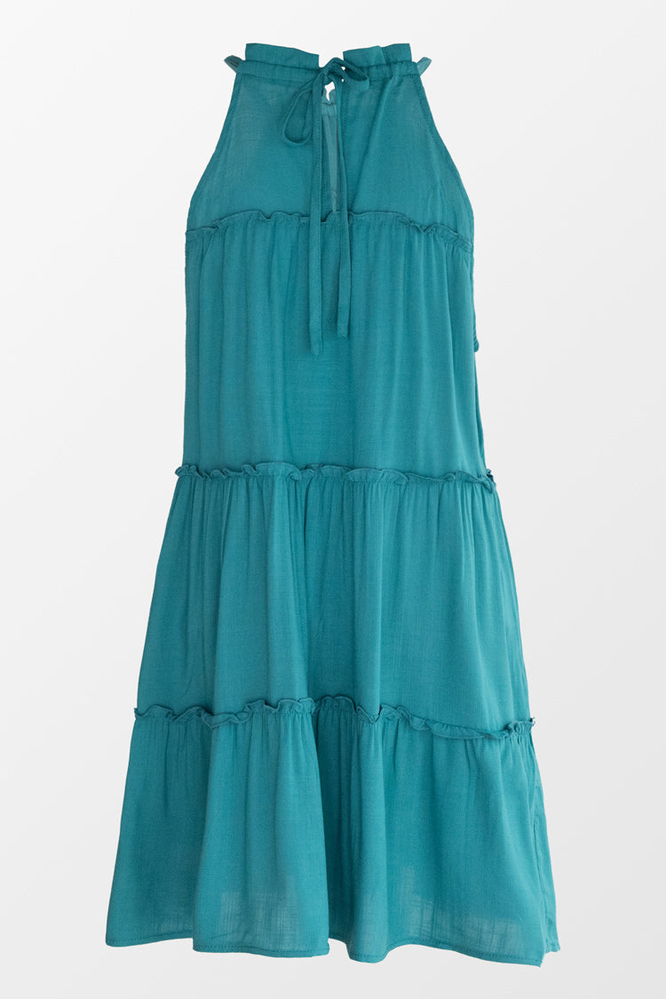 Paisleigh High Neck Ruffle Dress