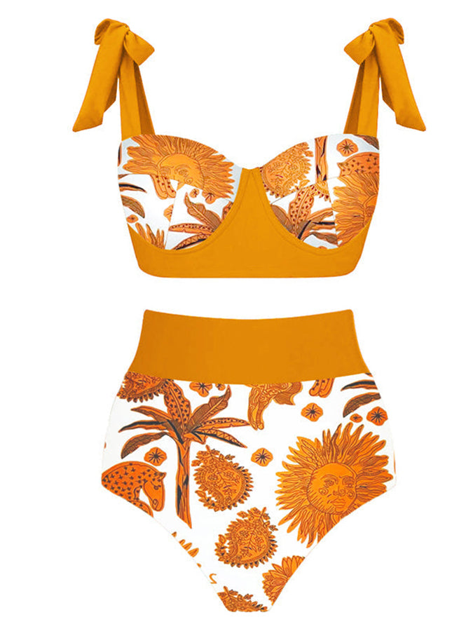 Fashion Print One Piece Swimsuit and Cover Up