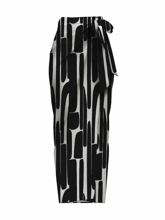 Geometric Print Ruffle One Piece Swimsuit And Cover Up