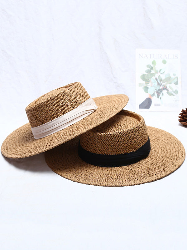 Leisure Sun-Protection Flat Straw Hat