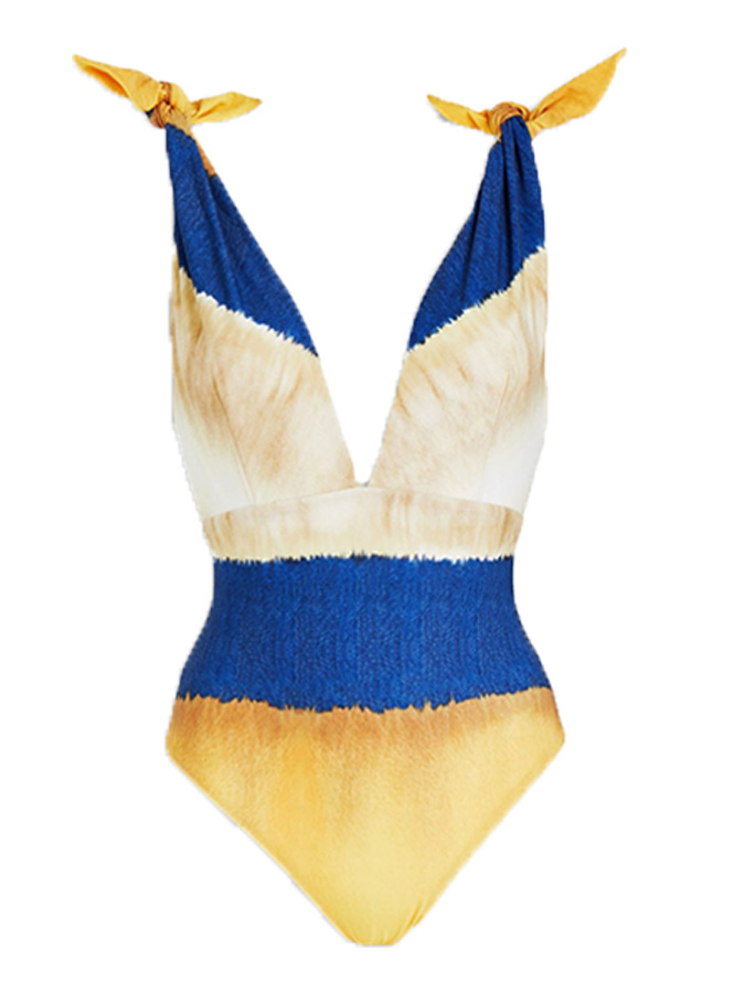 Ombre Print One Piece Swimsuit and Cover up