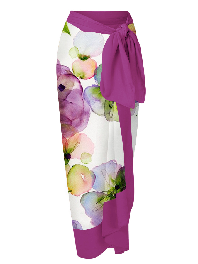 Floral Print One Piece Swimsuit and Cover Up