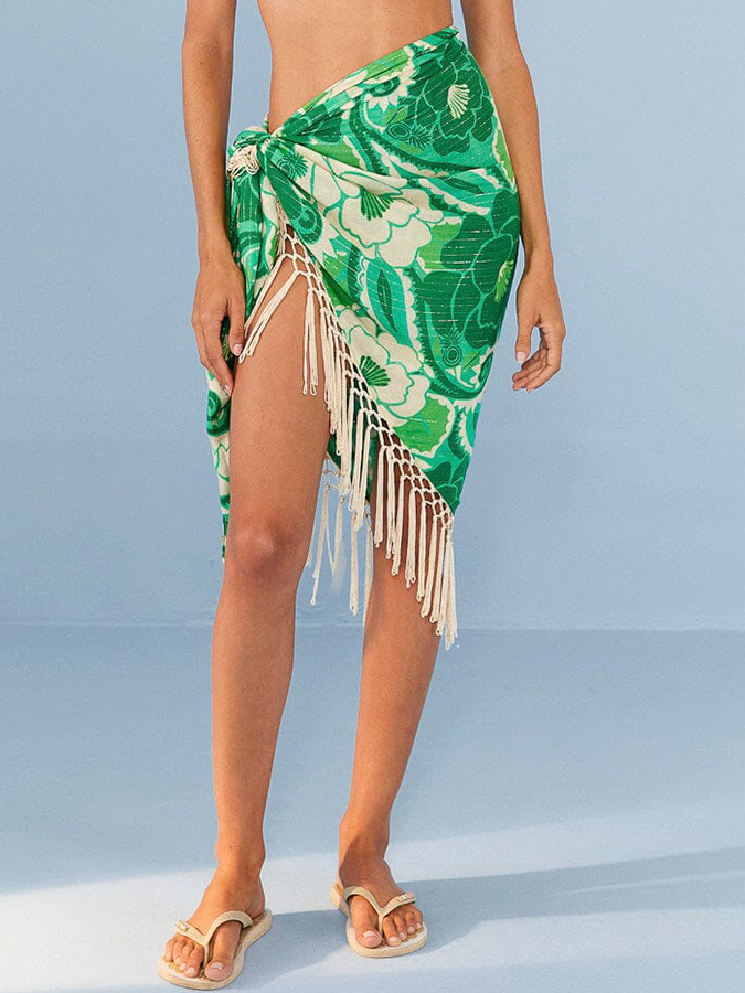 Floral Print One Piece Swimsuit and Cover Up