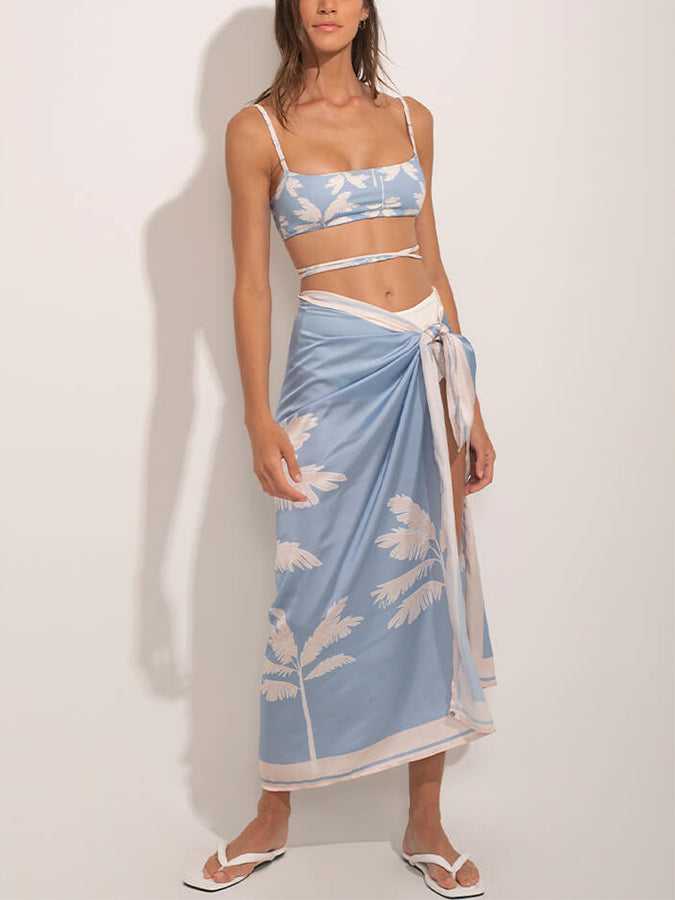 Fashion Print Beach Swimsuit Set