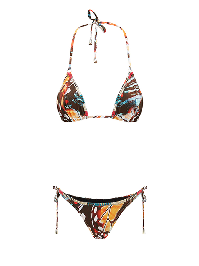 Colorful Print and  Bikini Cover Up