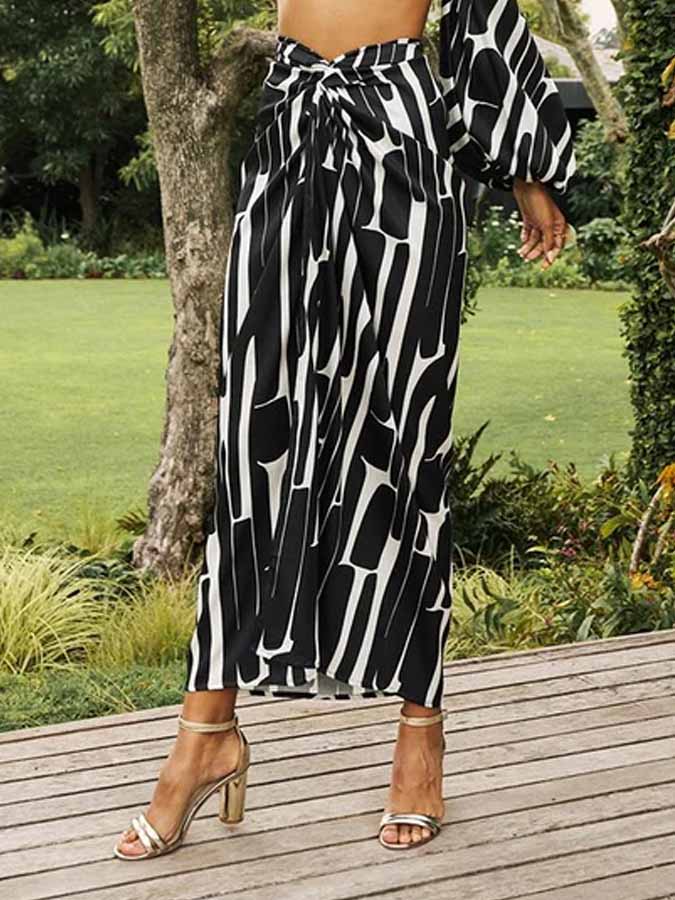 Geometric Print Ruffle One Piece Swimsuit And Cover Up