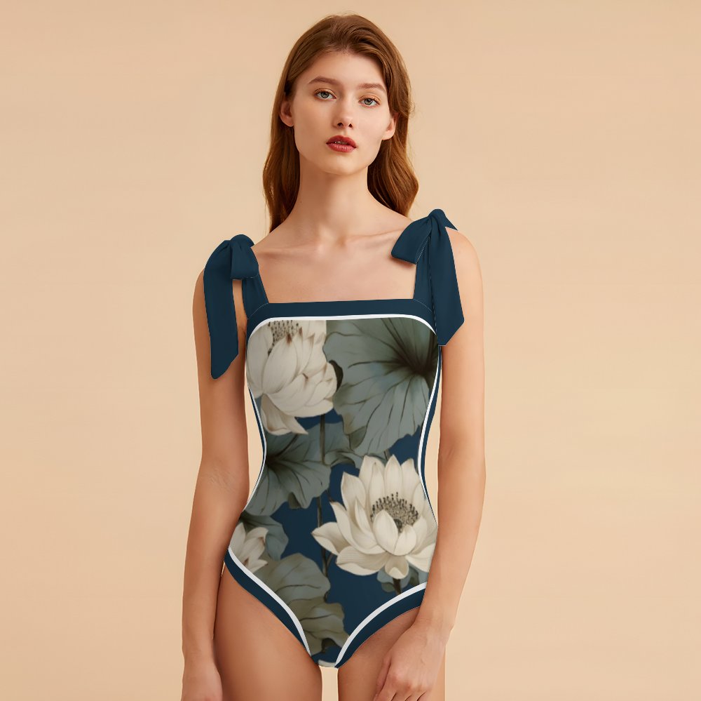 Fashion Printed One Piece Swimsuit And Cover Up 2305104416