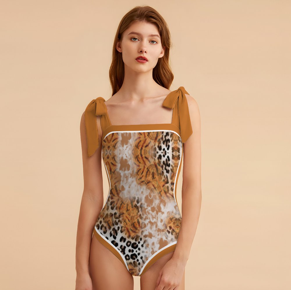 Fashion Printed One Piece Swimsuit And Cover Up 2305104443