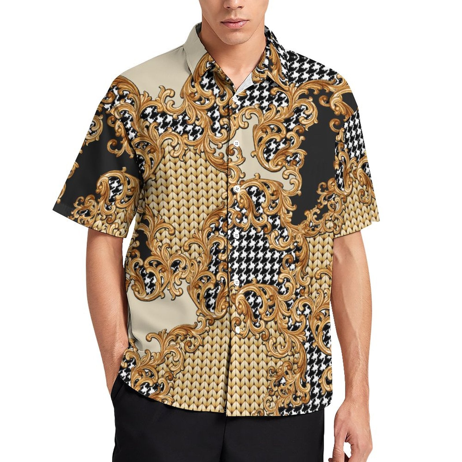 Men's Fashion Casual Printed Short Sleeve Shirts 2306101355