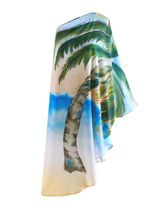 Fashion One Shoulder Beach Vacation Large Dress