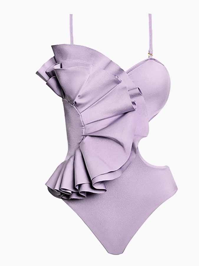 Cutout Ruffle One Piece Swimsuit