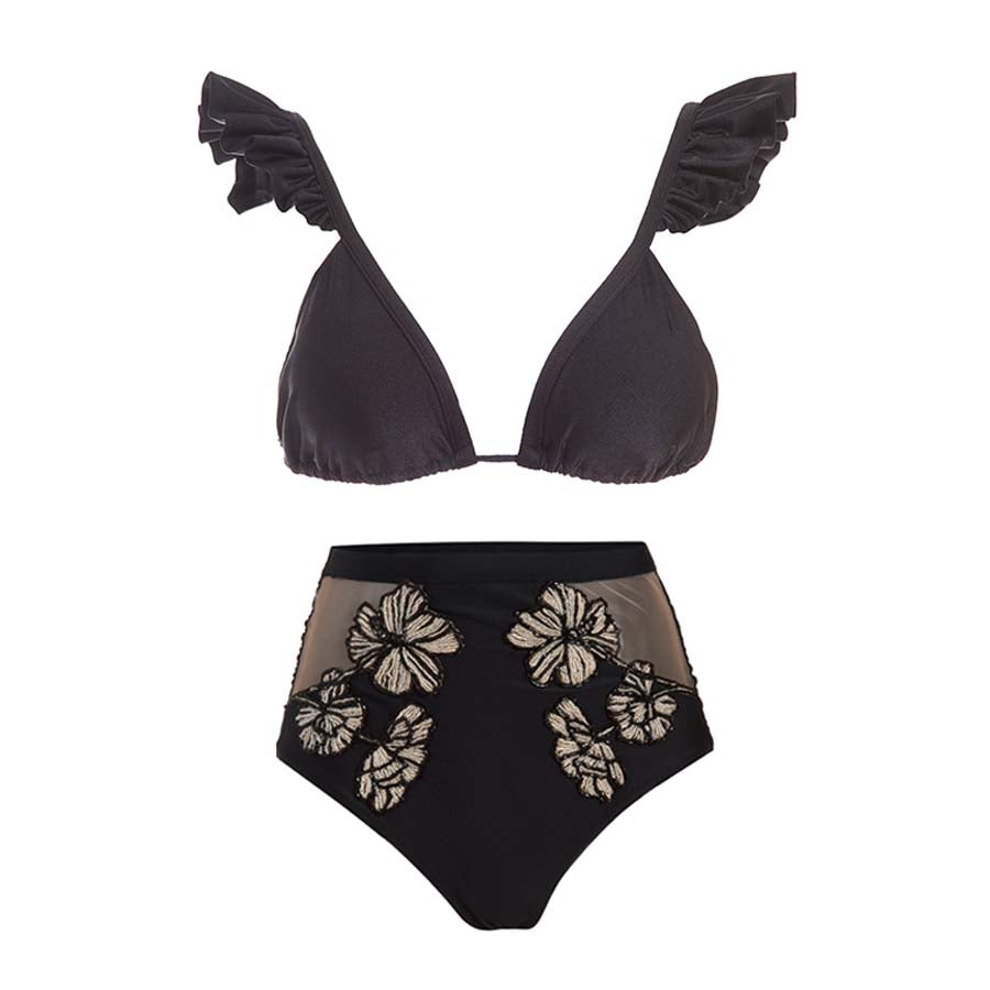 Ruffle String Bikini Set