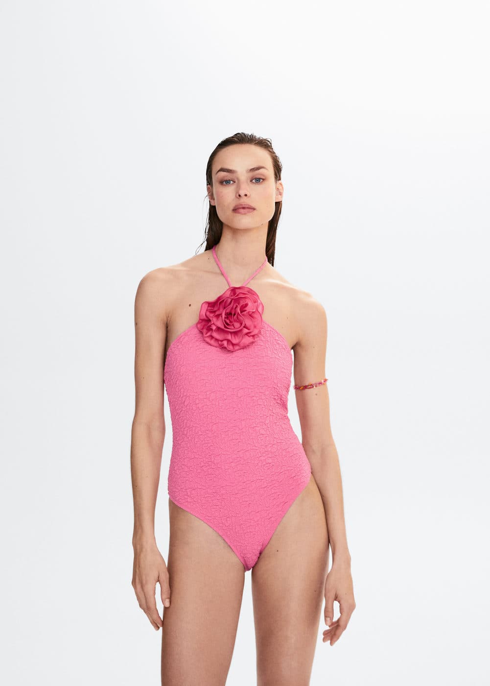 3D Flower Textured swimsuit