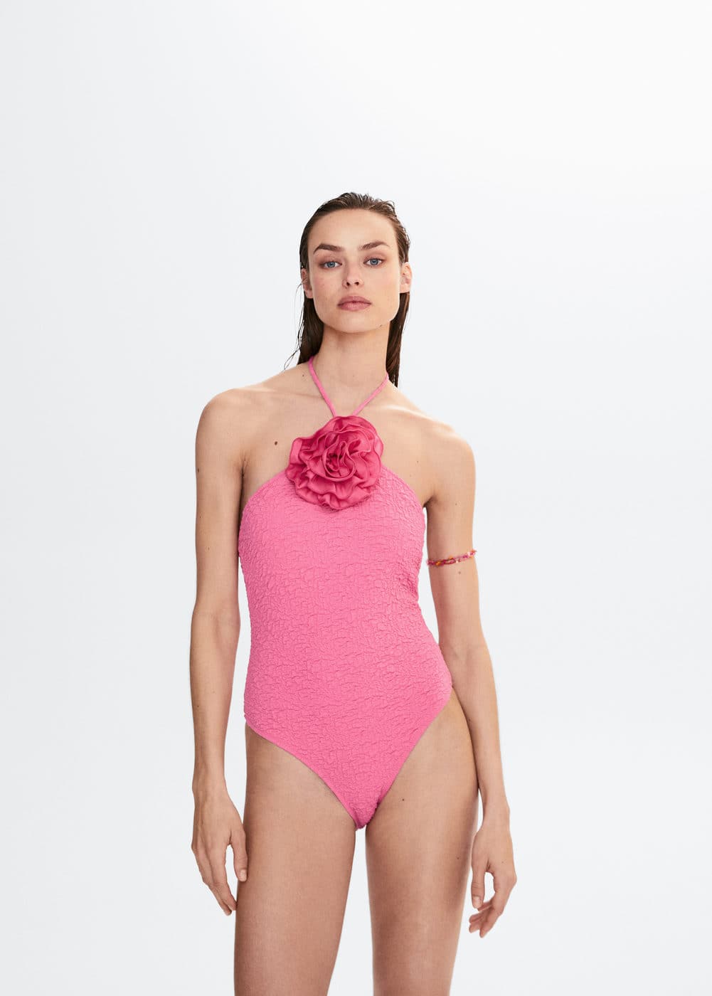 3D Flower Textured swimsuit