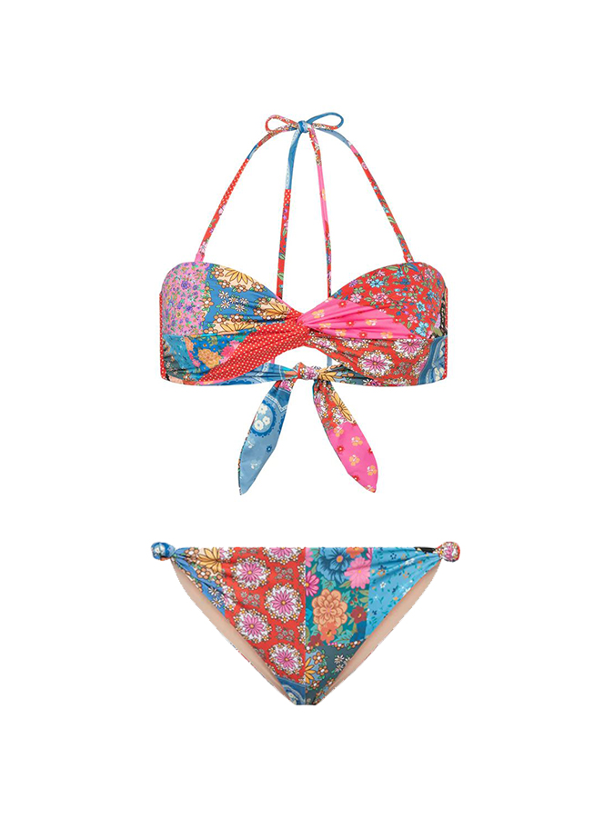 Bohemian print bikini swimsuit and cover up