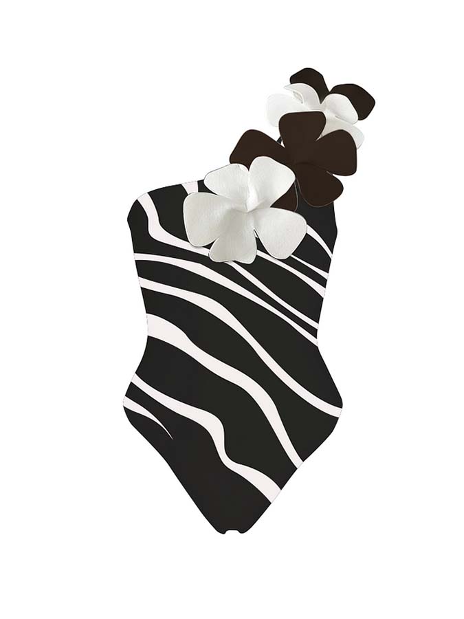 One-Shoulder Petal One-Piece Swimsuit