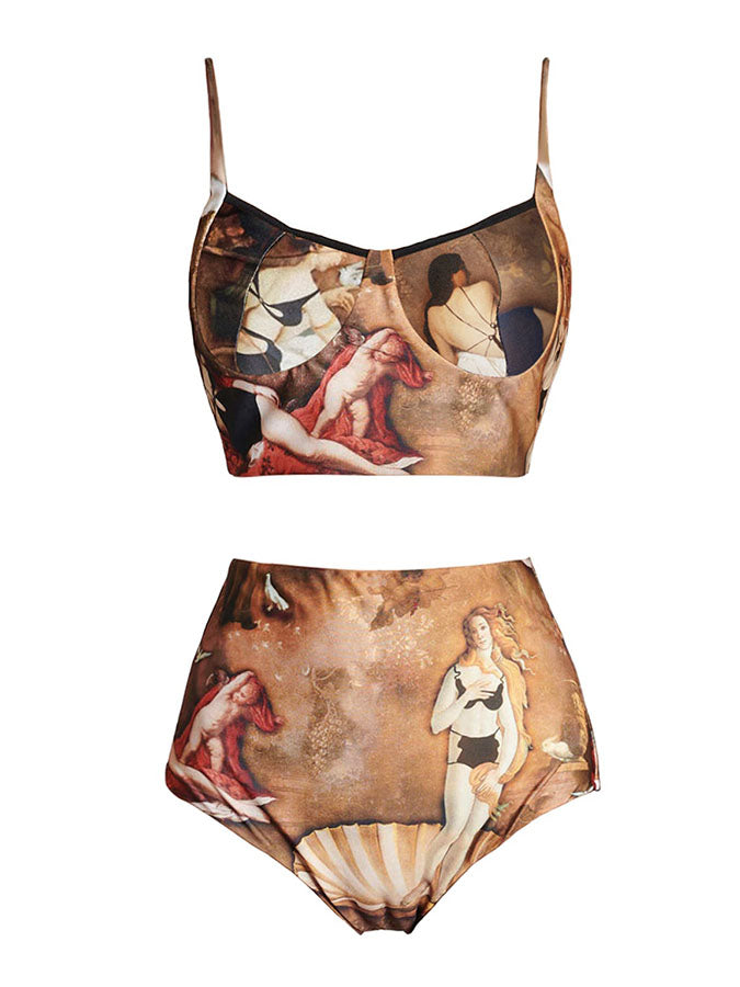 Vintage Print Bikini Set