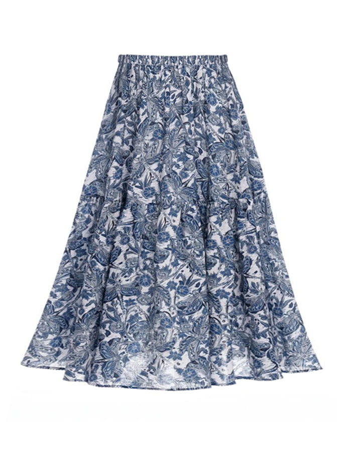 Deep V Print One Piece Swimsuit 