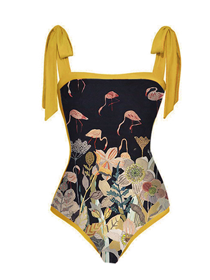Floral Print One-Piece Swimsuits and Cover-Ups