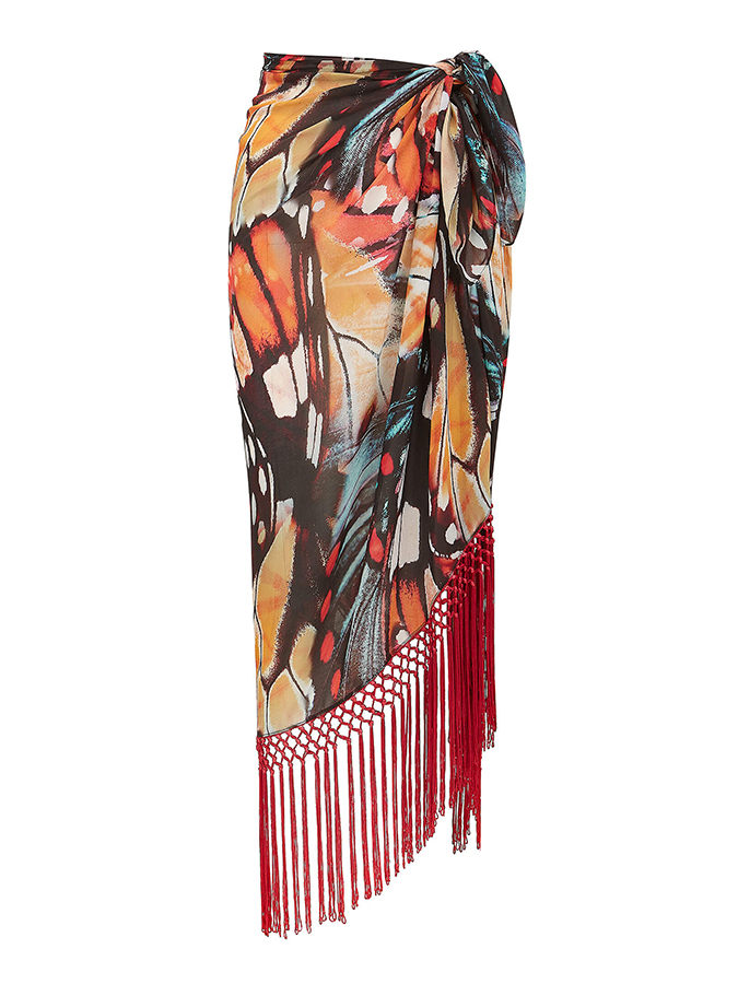 Colorful Print and  Bikini Cover Up