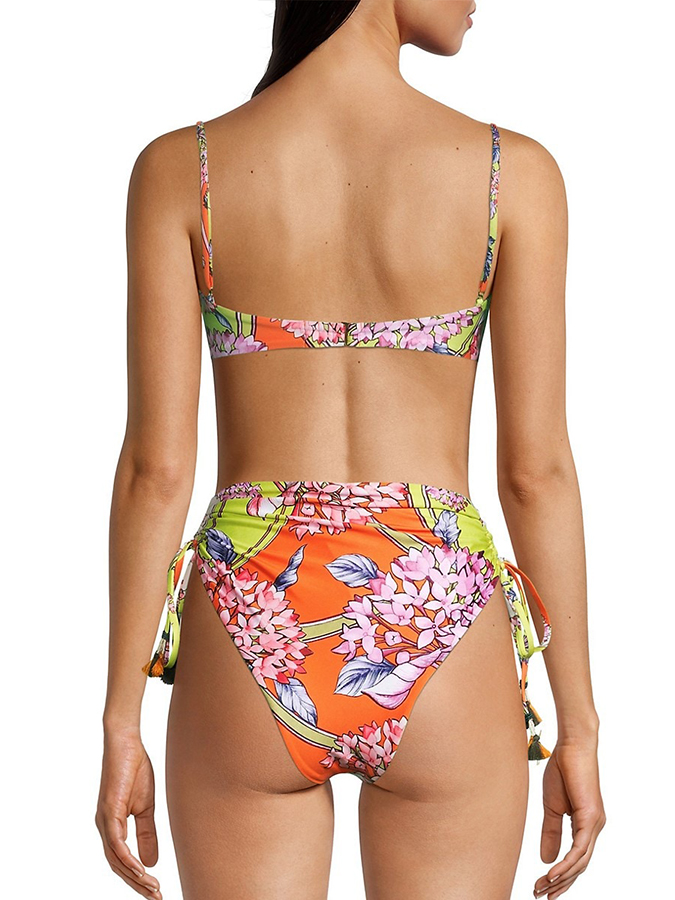 Colorblock Floral Print Beach Bikini and Cover-up
