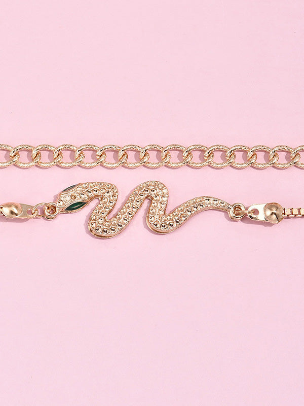 Fashion Alloy Adjustable Bracelet Two Pieces