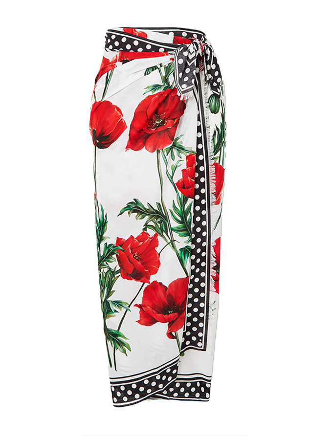Floral Print One Piece Swimsuit and Cover Up